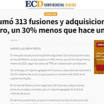 Espaa sum 313 fusiones y adquisiciones hasta febrero, un 30% menos que hace un ao